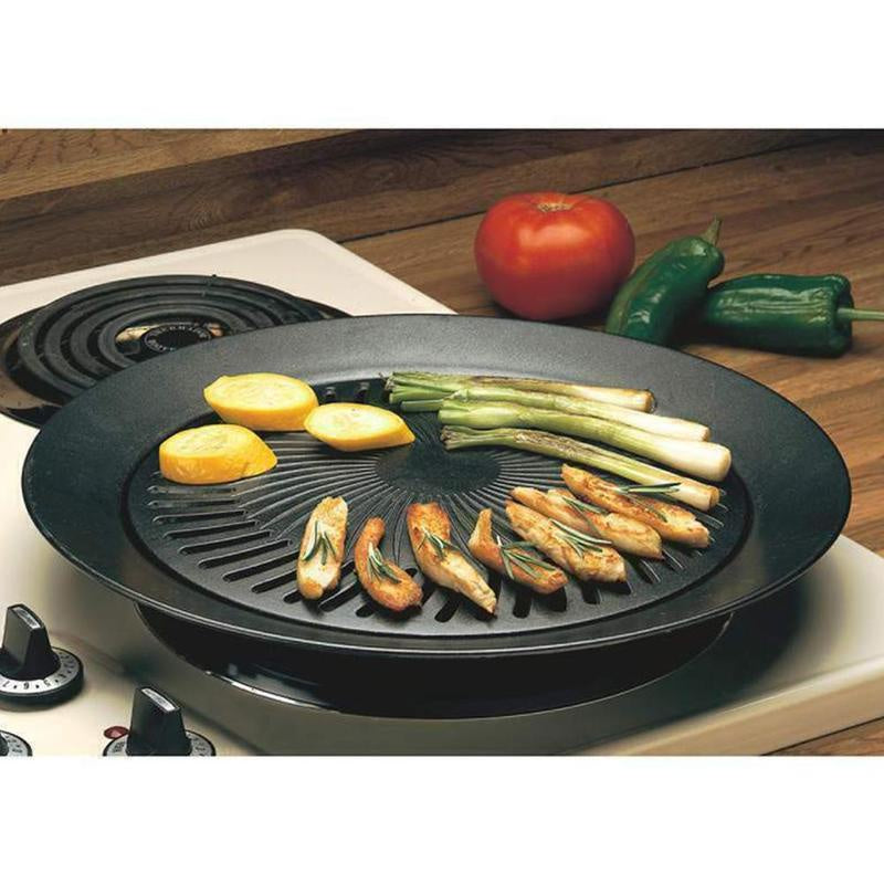 Panggangan BBQ Bulat 32Cm Ultra Grill Pan Drip Pan Plate Anti Lengket / Alat Pemanggang Daging Ala Korea Smokeless Kompor Portable Alas Panggang Serbaguna