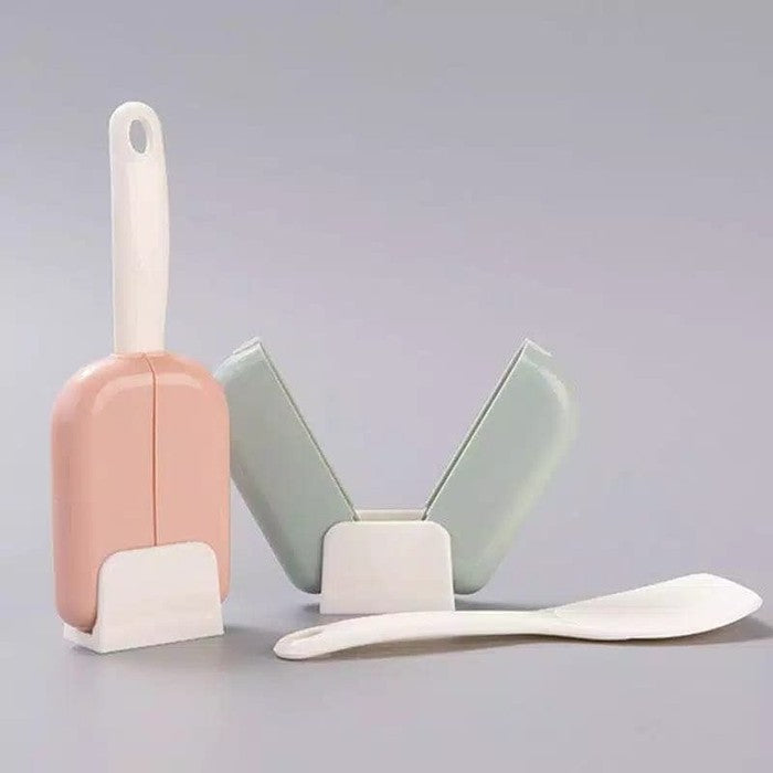 Centong Nasi Dengan Penutup Cover Otomatis Tempat Sendok Nasi Plastik Rice Spoon Buka Tutup Holder