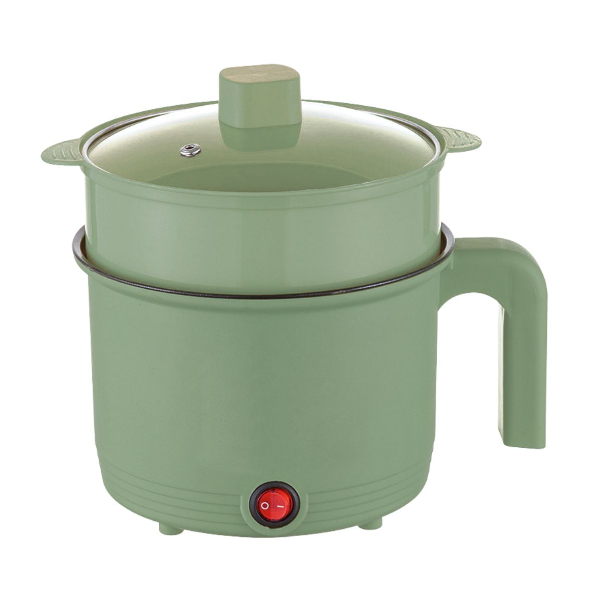 Panci Listrik Serbaguna 0.8 Liter Dengan Kukusan / Wajan Penggorengan Untuk Memasak Sayur Hot Pot Rebus Kukus Soup Shabu Steamboat Bubur / Electric Pot With Steamer 0.8L / Panci Elektrik 2in1 Ala Korea Jepang Stainless Anti Lengket