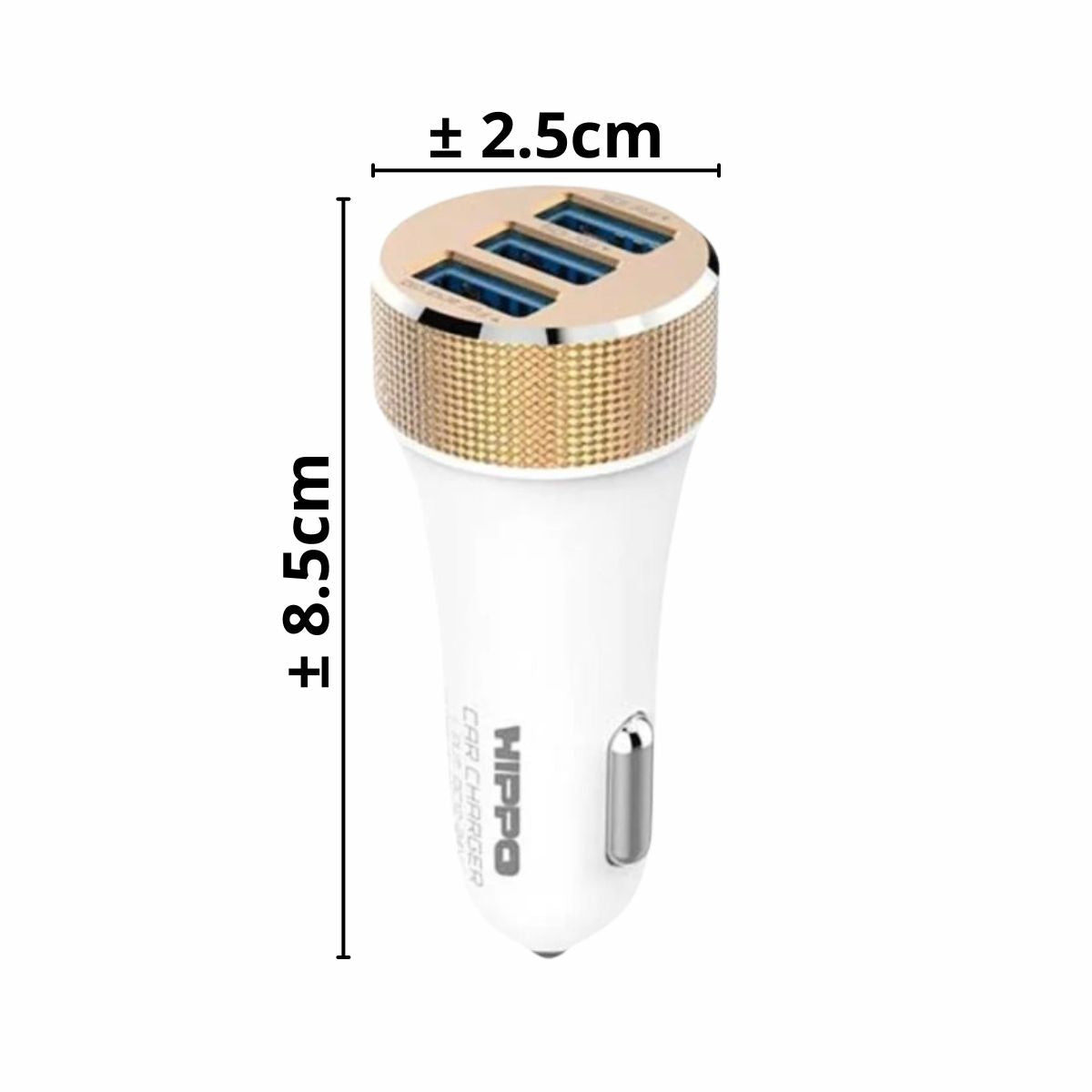 Charger Car HIPPO Phantom 3output / Adapter Casan Mobil 3 Port USB 5.5A Quick Fast Charging