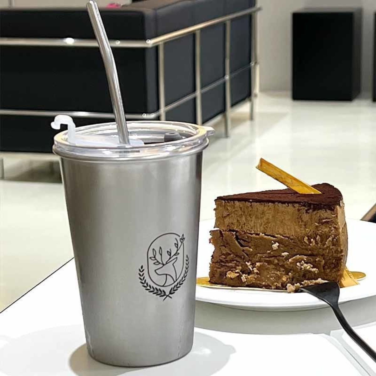 Tumbler Kopi 480ML Stainless / Coffee Cup Tahan Panas Dingin / Mug Cangkir Tumblr Aesthetic Termurah