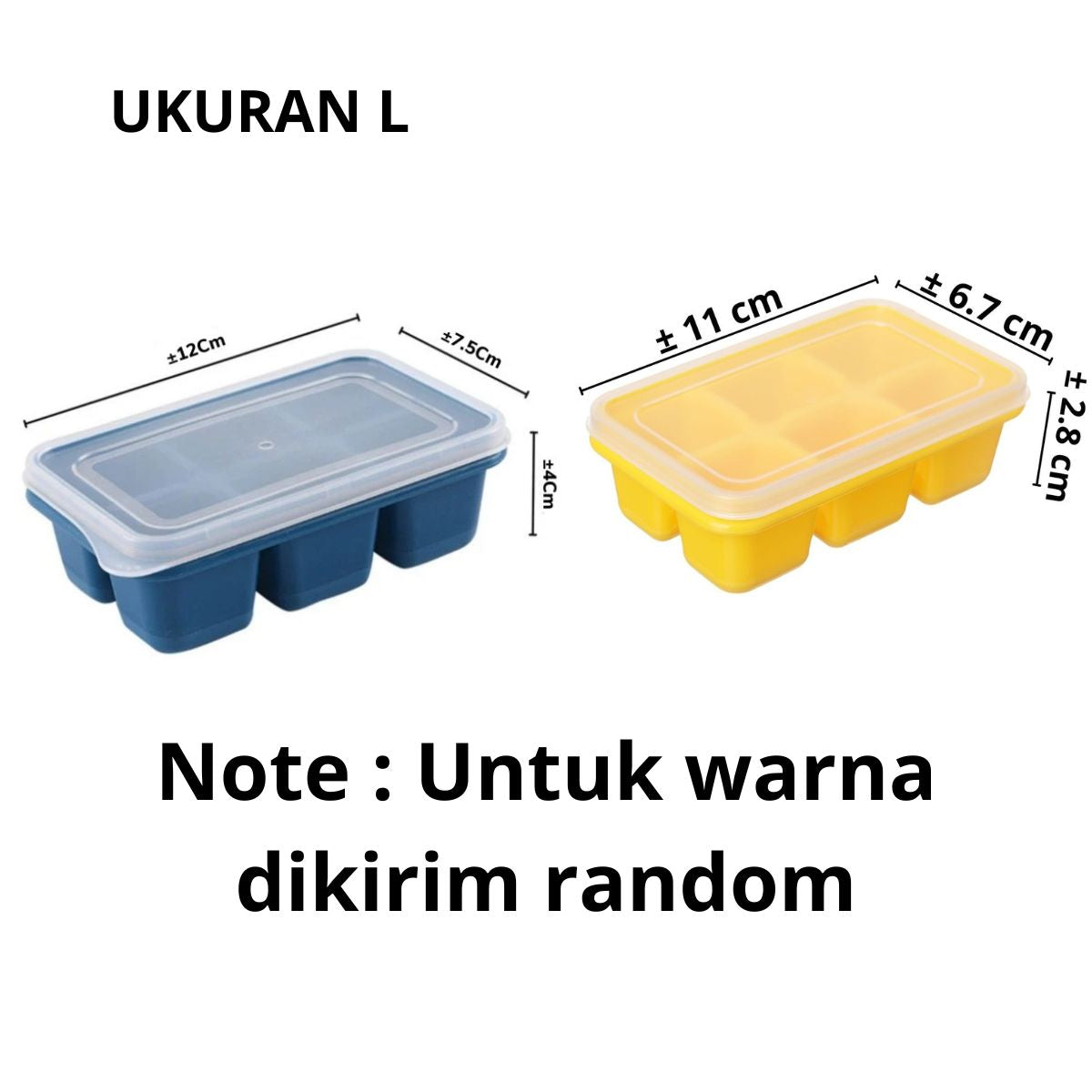 Cetakan 6 Kotak Dengan Penutup / Alat Pencetak Es Batu Puding Agar-Agar Jelly Coklat Yogurt Air Kaldu Anti Pecah / Ice Cube Mold Square Food Grade / Wadah Tempat Cetak 6 Sekat Unik Serbaguna Bahan Kontainer Plastik