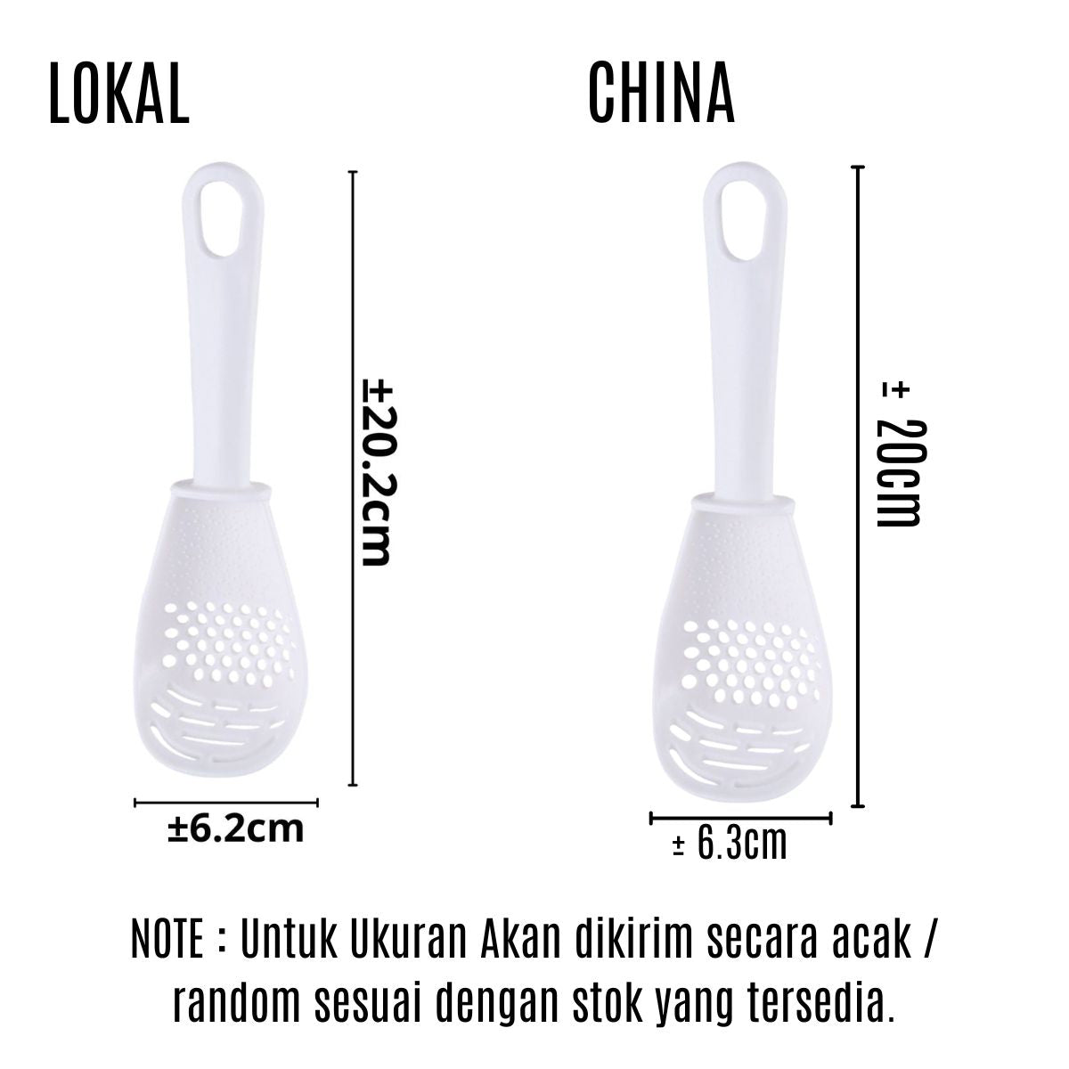 Sendok Saringan Serbaguna / Centong Nasi / Pemisah Kuning Telur / Penumbuk Kentang / Penyaring Pasta Daging Sayur / Penghancur / Tahan Panas Food Grade Colander Spoon Multipurpose Sendok Multifungsi Souvenir Wedding Pernikahan Sovenir Merchandise