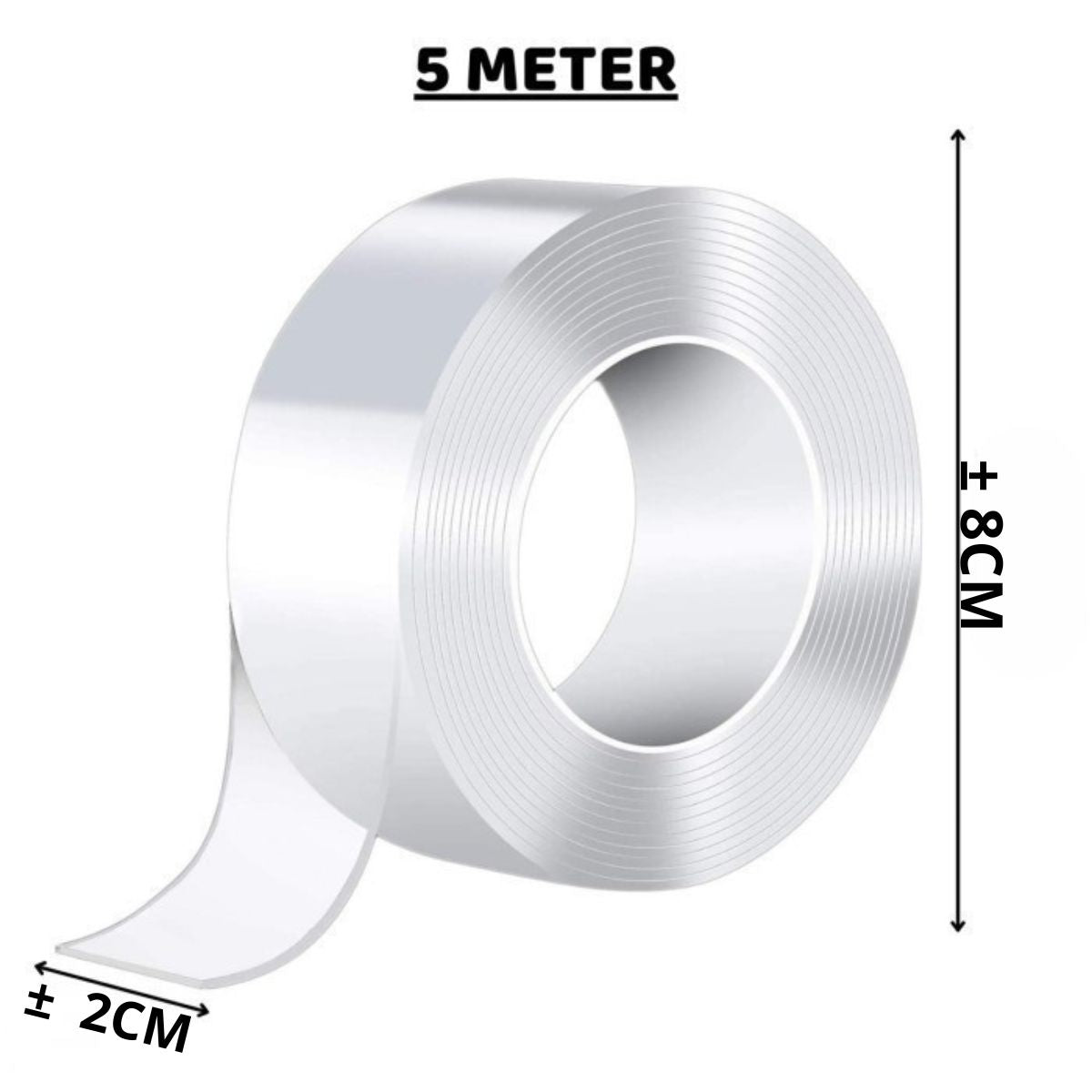 Double Tape Gel Isolasi Bening 2 Sisi Perekat Dinding Tembok Tanpa Bekas Selotip Ajaib Super Kuat Waterproof Reusable dobel tip