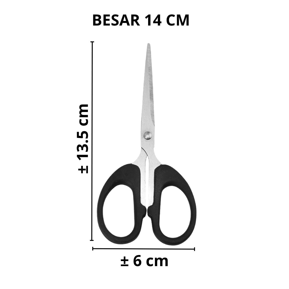 Gunting Serbaguna Kertas Kain Plastik Dapur Daun Benang Emigo Besar Sedang Kecil Paper Scissors Alat Pemotong Super Tajam Potong Pisau Multifungsi Gagang Hitam Bahan Stainless Steel Anti Karat / Alat Perlengkapan ATK Sekolah Anak Kantor Alat Tulis