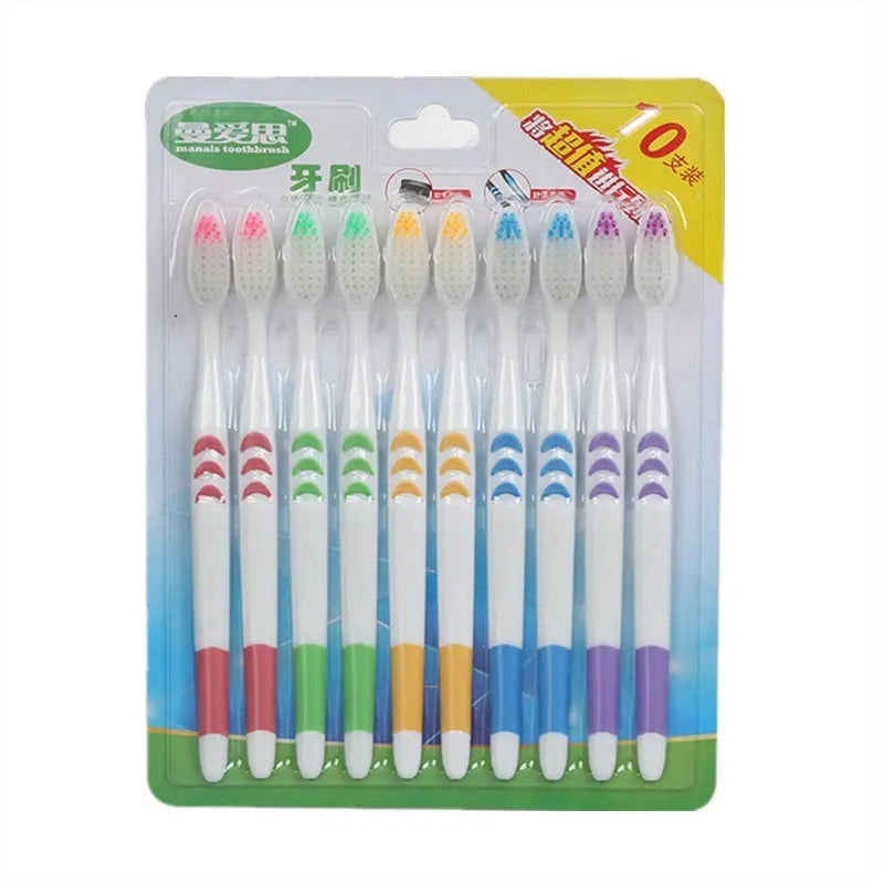Sikat Gigi Dewasa (1Set Isi 10pcs) Toothbrush Double Care Sensitive Sikat Gigi Traveling Bulu Halus dan Lembut Tooth Brush Hotel TERMURAH BERKUALITAS