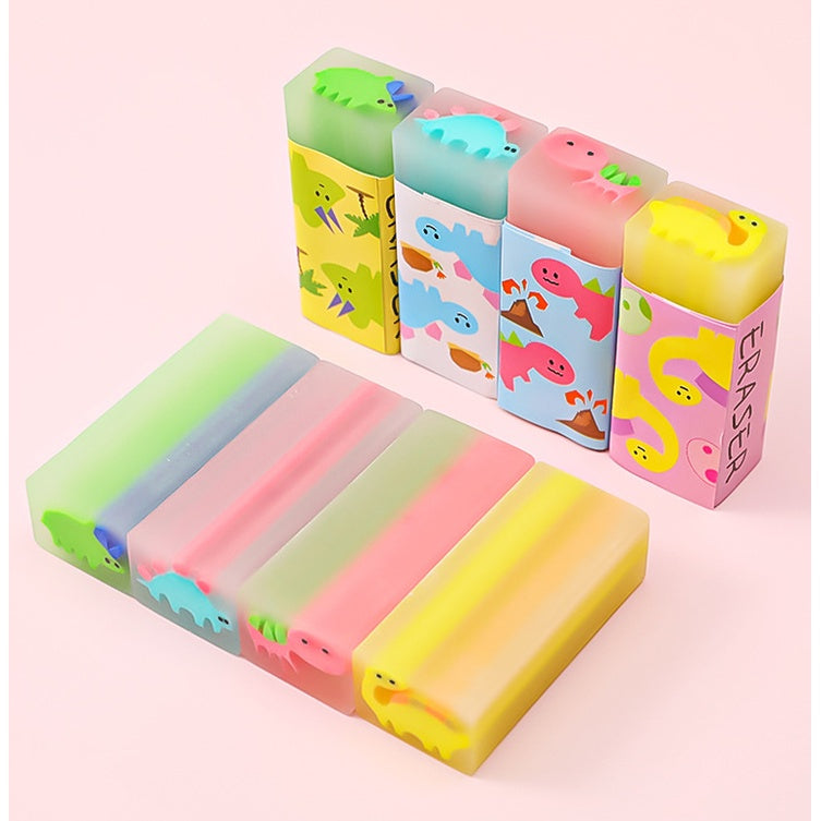 Penghapus Karet Transparan Motif Buah dan Dino / Hapusan Pensil Bergambar Unik Lucu Dan Wangi Transparent Eraser Setip Karakter Perlengkapan ATK Alat Tulis Sekolah Anak Kantor