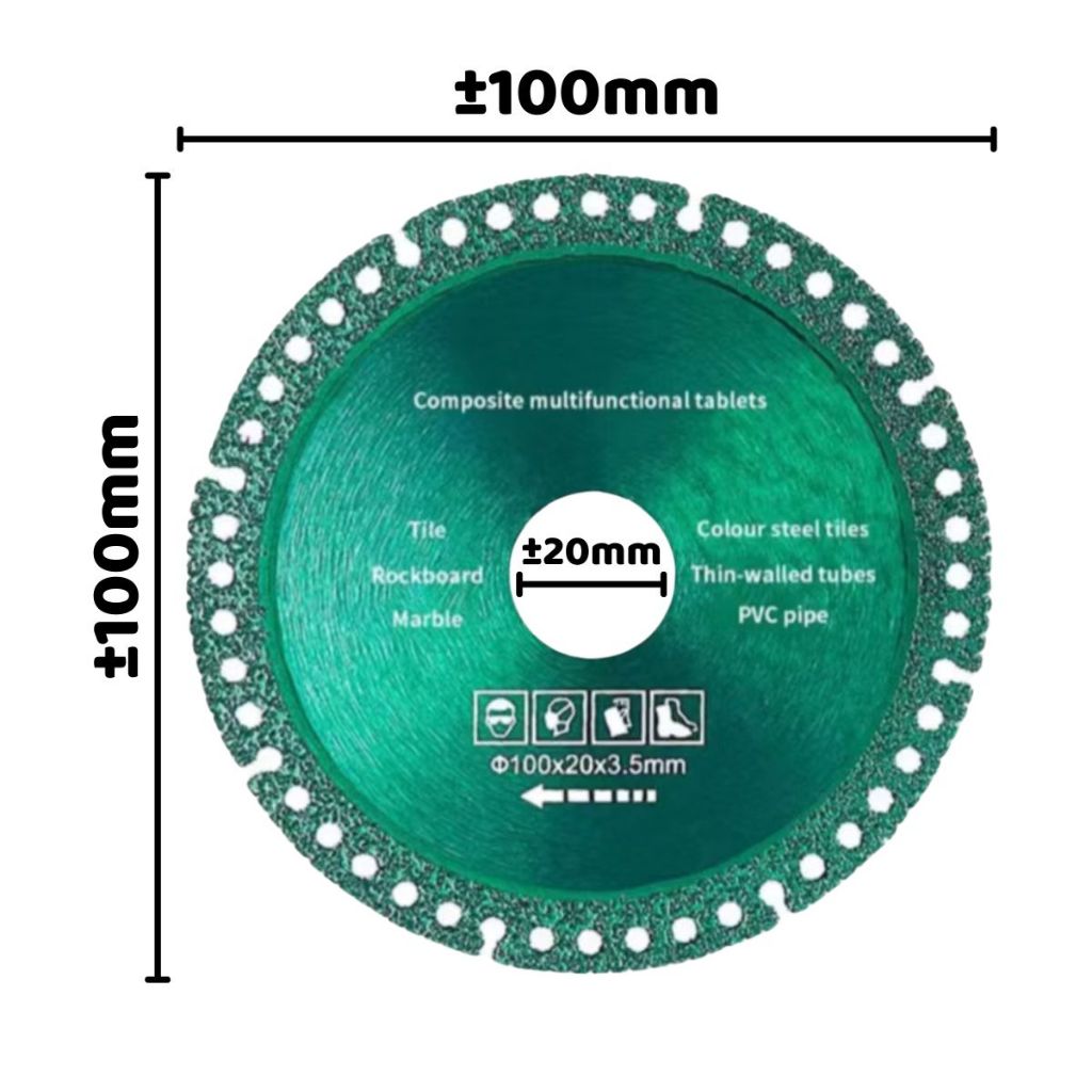 Mata Gerinda Keramik Bentuk Roda Diameter 100mm / Glass Cutting Disc / Cakram Pisau Gergaji Pemotong Ubin Kaca Marmer Batu Baja Pipa PVC Logam Serbaguna / Alat Ultra-tipis Bahan Berkualitas Super Tajam Tahan Karat Multifungsi Perkakas Tukang Bangunan