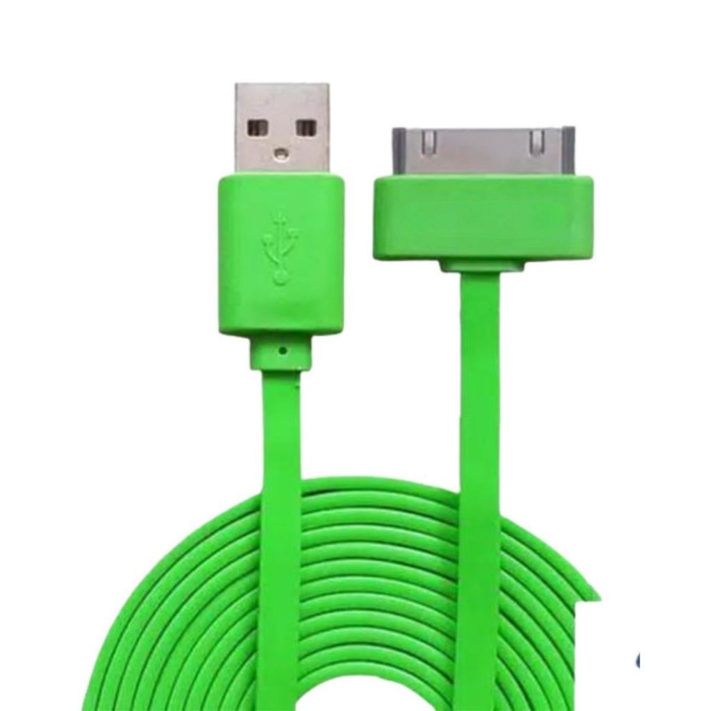 Kabel Data Iphone 100cm | Cable Charger Hp 2A 1M Bentuk Pipih Fast Charging Anti Kusut Termurah
