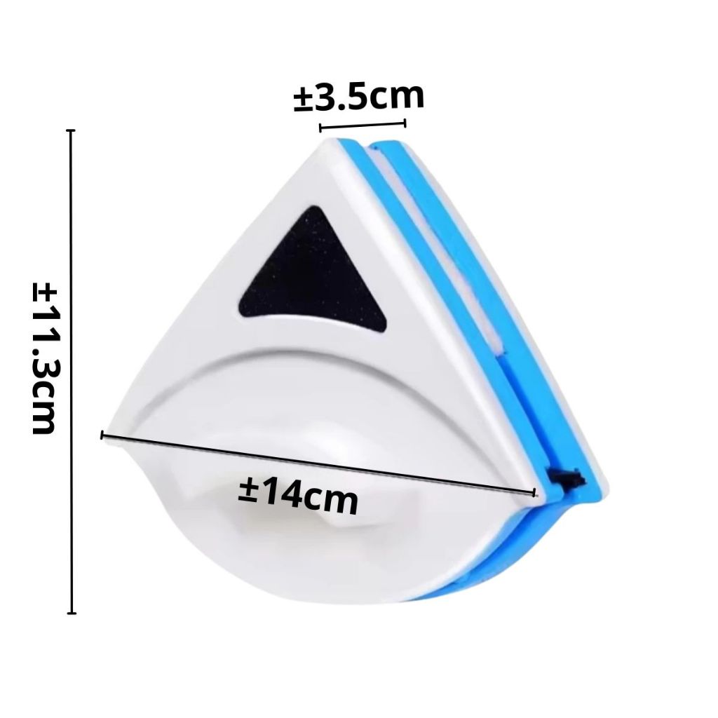 Alat Pembersih Kaca Magnet Segitiga | Window Magnetic Cleaner Double | Wipper Pengangkat Kotoran Debu Jendela Multifungsi
