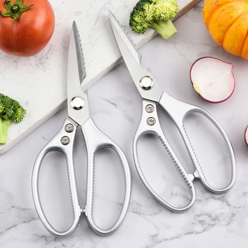 Gunting Dapur Stainless Steel Cutting Scissors Tajam Pemotong Sayur Daging Pembuka Botol Serbaguna
