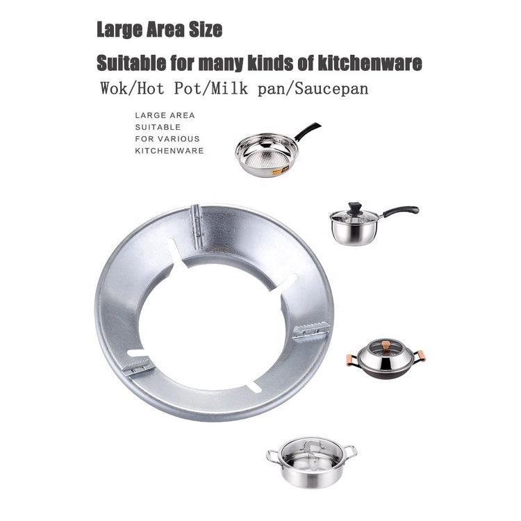 Alas Tatakan Kompor Gas / Cover Pelindung Aluminium Model Bulat / Windproof Gas Stove Cover Bracket Anti Slip / Dudukan Penutup Kompor Penahan Angin Tidak Licin