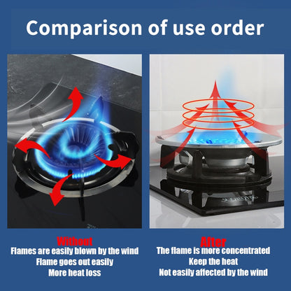 Alas Tatakan Kompor Gas / Cover Pelindung Aluminium Model Bulat / Windproof Gas Stove Cover Bracket Anti Slip / Dudukan Penutup Kompor Penahan Angin Tidak Licin
