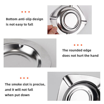 Asbak Rokok Stainless Steel Anti Karat 12 cm / Tempat Abu Ampas Rokok Wadah Bulat Tatakan Mangkok Sampah / Ashtray Cigarette Seng Simple Untuk Souvenir Pernikahan Cafe Hotel Resto Kantor