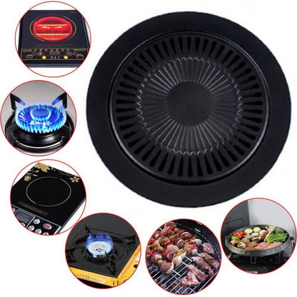 Panggangan BBQ Bulat 32Cm Ultra Grill Pan Drip Pan Plate Anti Lengket / Alat Pemanggang Daging Ala Korea Smokeless Kompor Portable Alas Panggang Serbaguna