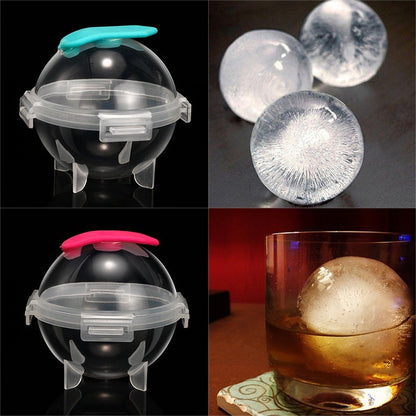 Cetakan Es Batu Model Bulat Isi 6Pcs + Corong / Alat Cetak 5Cm Puding Jelly Cokelat Gelatin / Ice Cube Mold Bentuk Bola Cristal / Round Ball Ice Maker Kristal Baki Bar Pesta Unik Lucu
