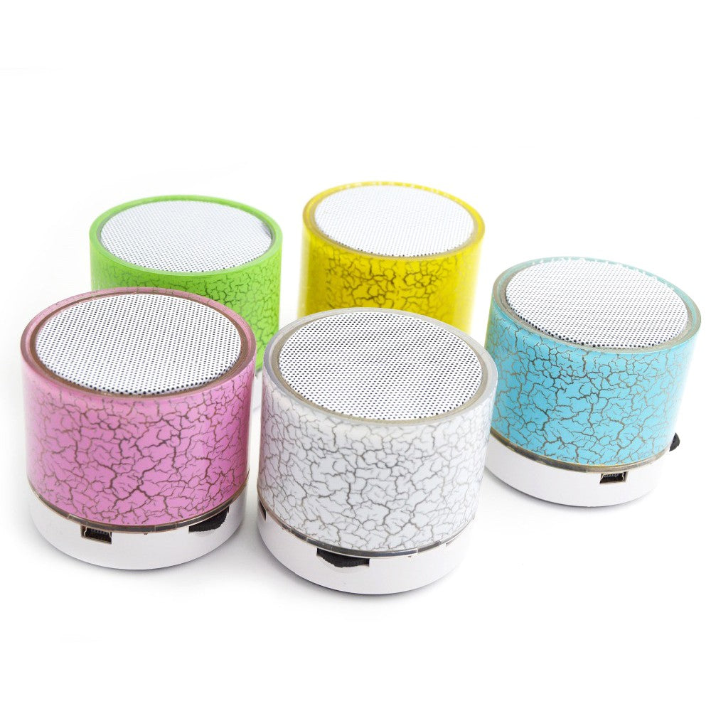 Speaker Bluetooth S10 CRECK Effect Motif Retak Mini S-10 Lampu LED Super Bass Corak Kaca Crack A2DP