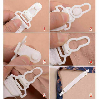 TALI KARET Strap SPREI Ujung Kasur Sheet GRIPPERS Pengait Jepitan Sudut Bed Pengikat Pengencang Kait