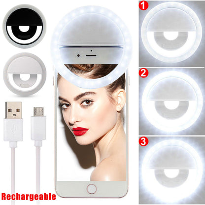 RING LIGHT SELFIE LED Lamp Lampu Ringlight flash charm eyes jepit live clip bulat camera hp kamera