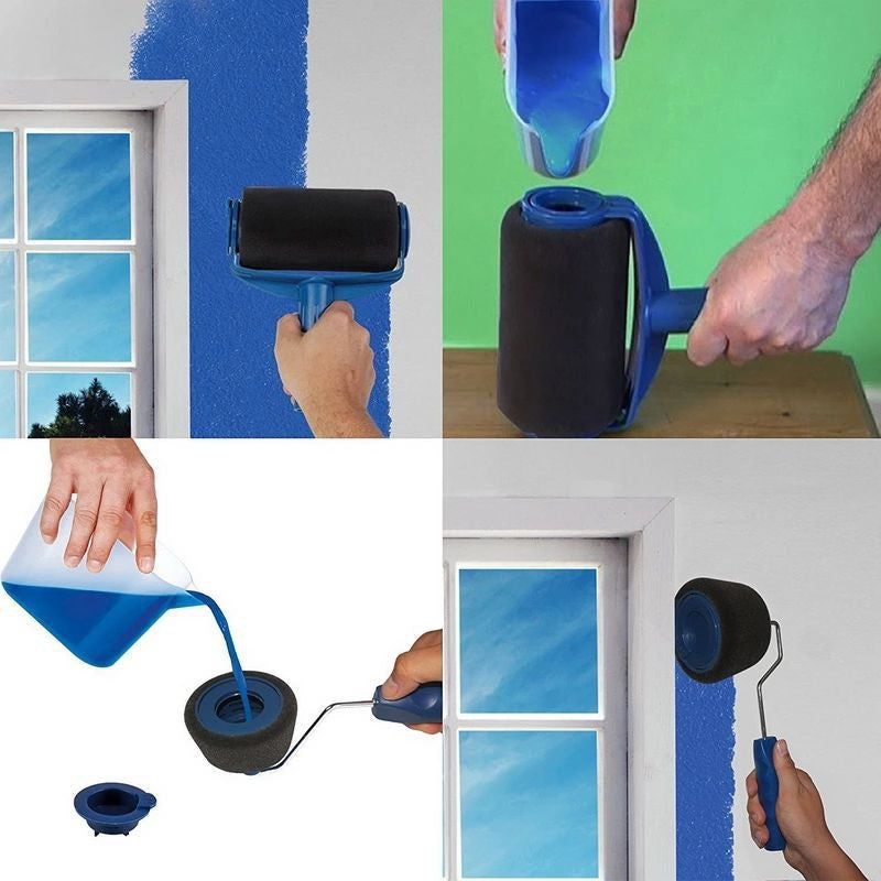 Paint Roller Kuas Cat Tembok Anti Tumpah Smart Paint brush Set Runner Pro Pintar Facil Clever Tray