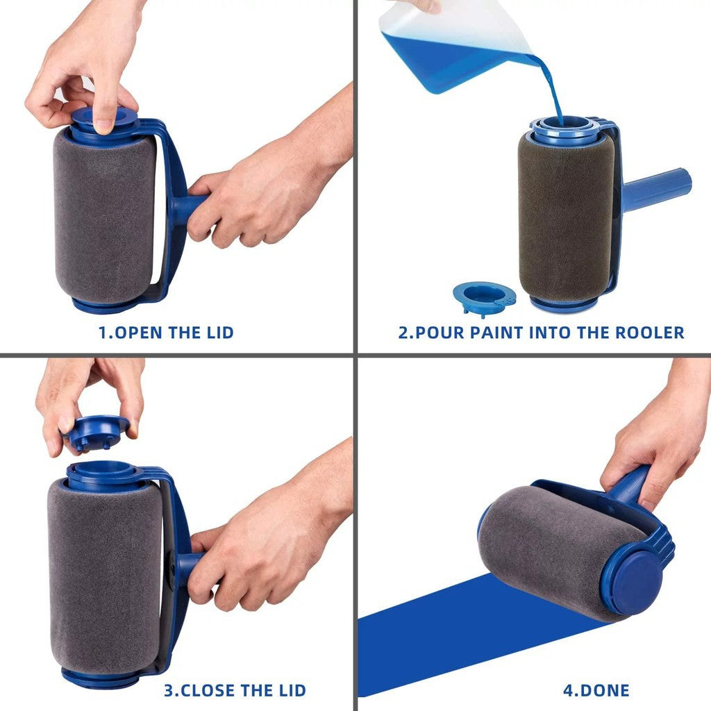 Paint Roller Kuas Cat Tembok Anti Tumpah Smart Paint brush Set Runner Pro Pintar Facil Clever Tray