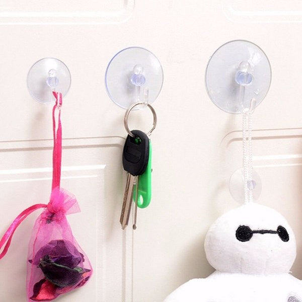 Gantungan Kop Kaca Tempelan Suction Cup Cantelan Kunci Handuk Kain Lap
