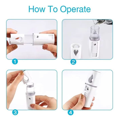 Nano Spray Perawatan Wajah Mini Portable USB Mist Sprayer Pelembab Wajah
