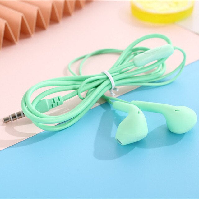 HEADSET MACARON U19 Hifi Stereo Extra Bass Handsfree Matte Colorfull Earphone Jack 3.5mm With Mic