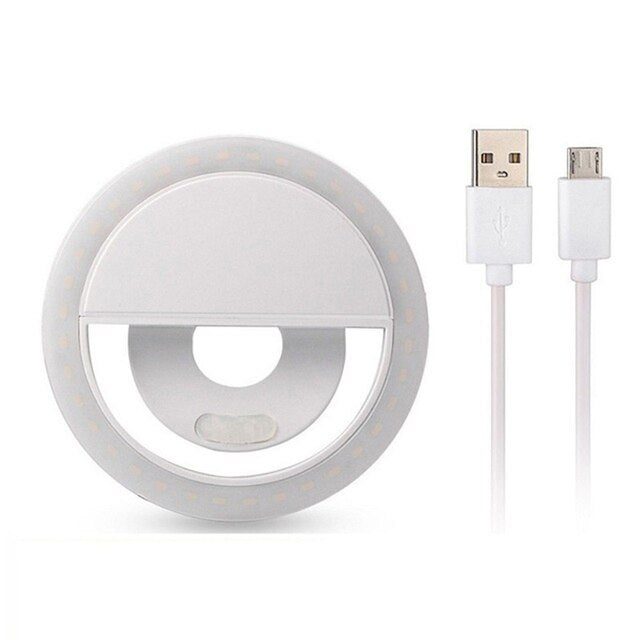 RING LIGHT SELFIE LED Lamp Lampu Ringlight flash charm eyes jepit live clip bulat camera hp kamera