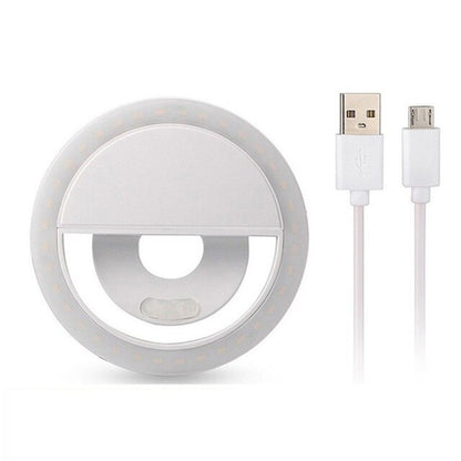 RING LIGHT SELFIE LED Lamp Lampu Ringlight flash charm eyes jepit live clip bulat camera hp kamera