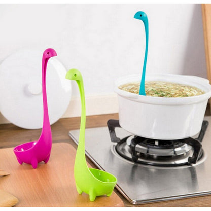 Sendok Kuah Sayur Motif Dinosaurus / Centong Kuah Sup Nessie Plastik Bisa Berdiri 4 kaki Dino / Souvenir Pernikahan Unik Lucu Anti Lengket