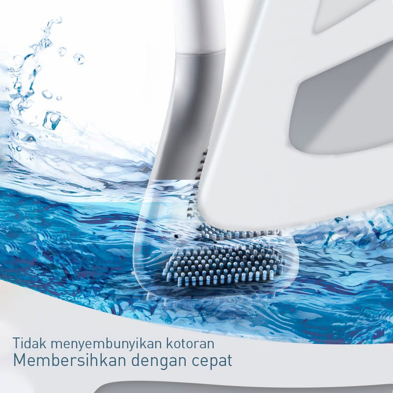 Sikat Toilet Silikon Bentuk Stik Golf / Alat Pembersih WC Kamar Mandi / Toilet Brush Silicone Fleksible Serbaguna Sela Karet Lentur
