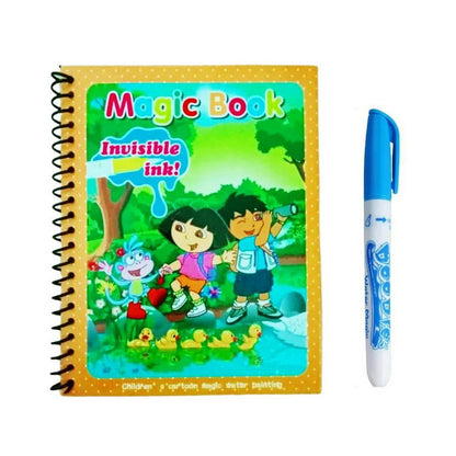 Magic Water Book FREE Spidol Air - Buku Ajaib Belajar Mewarnai Edukasi Anak / Practice Drawing Repeated Use Latihan Motorik Menggambar Kreativitas Hadiah Kado Ulang Tahun Prasekolah Paud TK SD Bisa Dipakai Berkali-kali