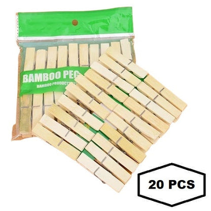 Natural Bamboo Peg / Wooden Clip Bambu Polos Klip Foto Jepitan Jemuran Dekorasi Kamar Serbaguna