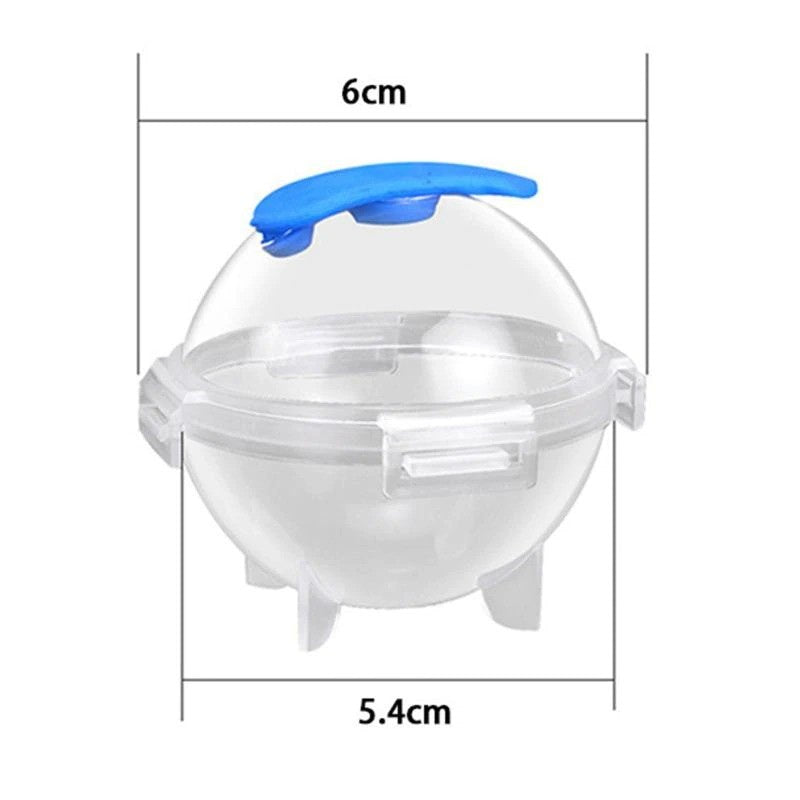 Cetakan Es Batu Model Bulat Isi 6Pcs + Corong / Alat Cetak 5Cm Puding Jelly Cokelat Gelatin / Ice Cube Mold Bentuk Bola Cristal / Round Ball Ice Maker Kristal Baki Bar Pesta Unik Lucu