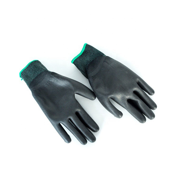 Sarung Tangan Karet Palm Fit Hand Glove Mekanik Motor Hitam Nylon Safety Kerja Proyek Otomotif Gloves Black