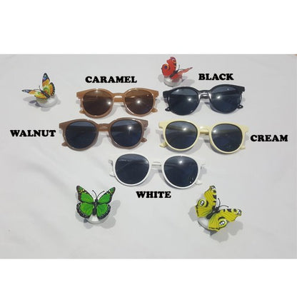 KACAMATA KOREA Anti Radiasi SunGlasses Hitam Kaca Mata Fashion Lensa Retro Bulat Pria Wanita Import