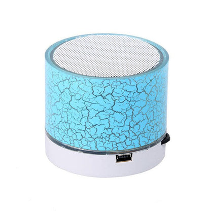 Speaker Bluetooth S10 CRECK Effect Motif Retak Mini S-10 Lampu LED Super Bass Corak Kaca Crack A2DP