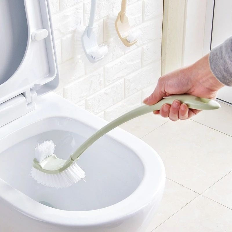 Sikat Toilet 2 Sisi Gagang Panjang / Alat Gosok Lantai Kamar Mandi Kloset / Long-Handled Toilet Brush Double-Sided / Sikat Pembersih WC Closet Sudut 2 Sisi Melengkung Lengkung Bengkok Serbaguna