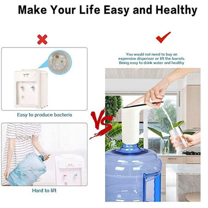 Pompa Galon Elektrik V-33 / Dispenser Air Minum Pencet Tombol Baterai Portable & Rechargeable / Water Pump Electric One Touch Otomatis Praktis