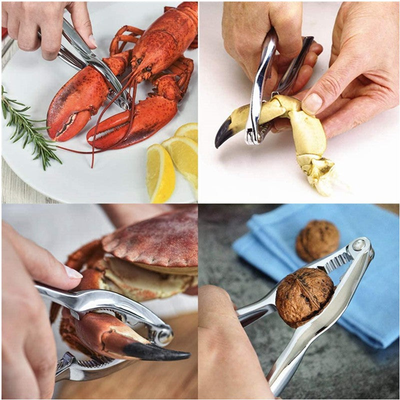 Tang Jepit Kepiting Pemecah Cangkang Lobster Alat Penjepit Walnut Kacang-Kacangan Stainless Steel Crab Grip Clamp