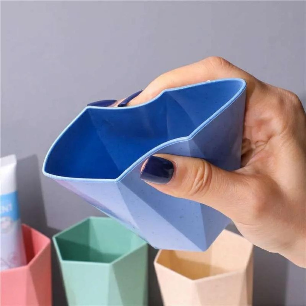 Gelas Jerami Gandum Bentuk Segi Enam / Hexagon Wheat Straw Glass - Tempat Sikat Gigi dan Kumur Mulut / Cangkir Plastik Tempat Odol Kuas Kosmetik Serbaguna