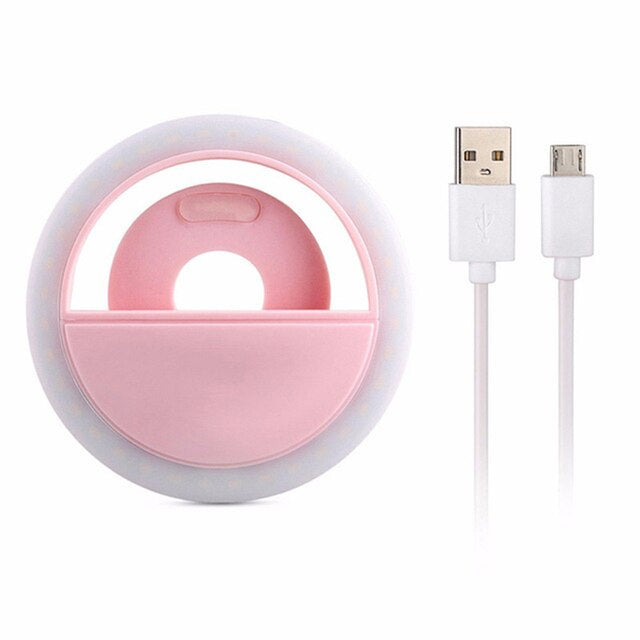 RING LIGHT SELFIE LED Lamp Lampu Ringlight flash charm eyes jepit live clip bulat camera hp kamera