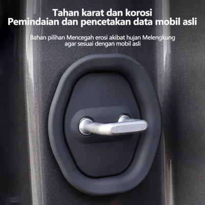 4Pcs Car Door Lock Cover Peredam Getaran