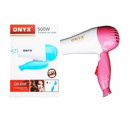 Hair Dryer Lipat Mini Alat Pengering Rambut Onyx OX-658 HairDryer 500 Watt Blow MURAH