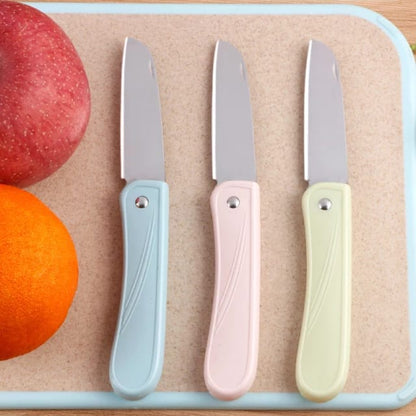 Pisau Lipat Mini Stainless Steel / Pisau Dapur Traveling Warna Warni / Alat Pengupas Pemotong Buah Sayur Anti Karat Potong Sayuran Non Slip Travel Size Mudah dibawa dan dibersihkan