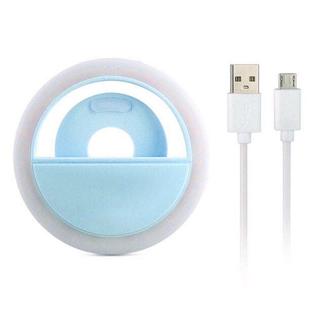 RING LIGHT SELFIE LED Lamp Lampu Ringlight flash charm eyes jepit live clip bulat camera hp kamera