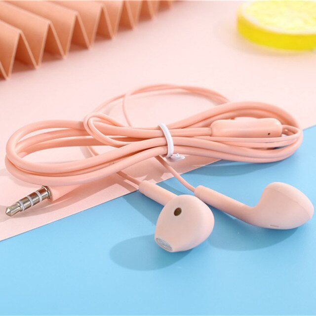 HEADSET MACARON U19 Hifi Stereo Extra Bass Handsfree Matte Colorfull Earphone Jack 3.5mm With Mic