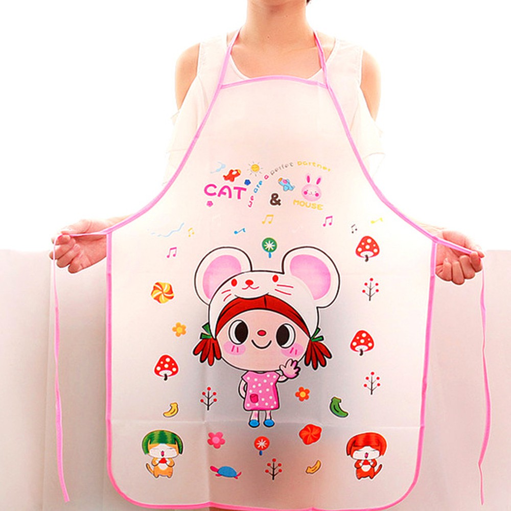 Celemek Apron Karakter Waterproof Anti Air Masak Dapur Anti Minyak Air Motif Hewan Lucu Cuci Piring