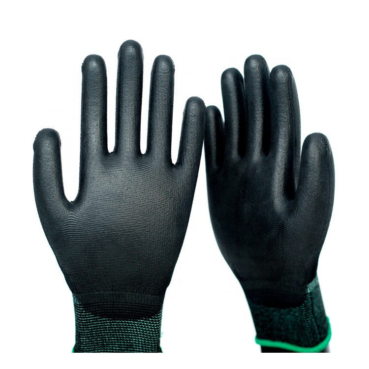 Sarung Tangan Karet Palm Fit Hand Glove Mekanik Motor Hitam Nylon Safety Kerja Proyek Otomotif Gloves Black